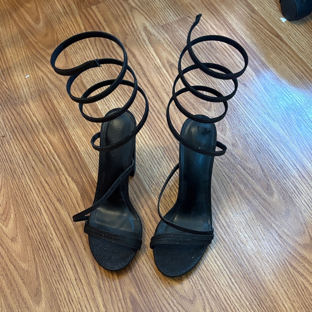 Charlotte Russe Black Spiral Heels